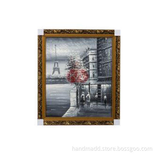 Hand Painted realistic beautiful french architecture canvas
